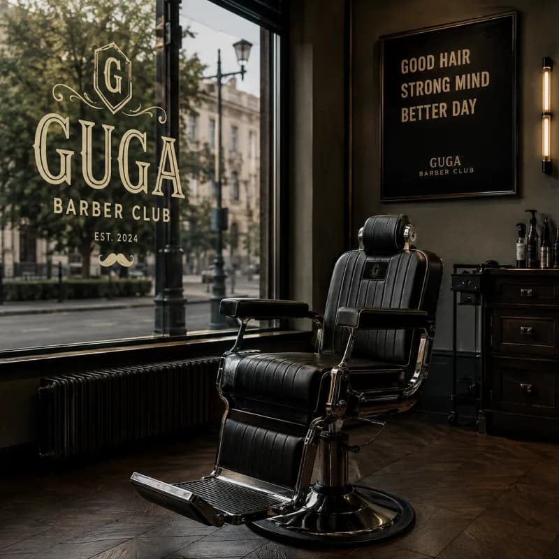 Крісло біля вікна в залі Guga Barber Club